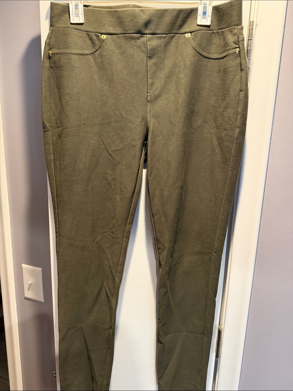 Women’s Olive Green Stretch Pants - Comfortable Everyday Fit